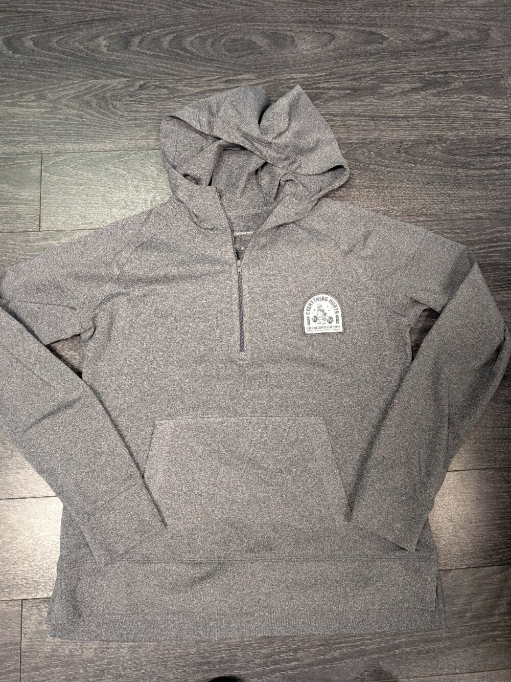 Barbells And Ponytails "Everything Hurts" Half Zip Hoodie Sweatshirt SZ M NEW